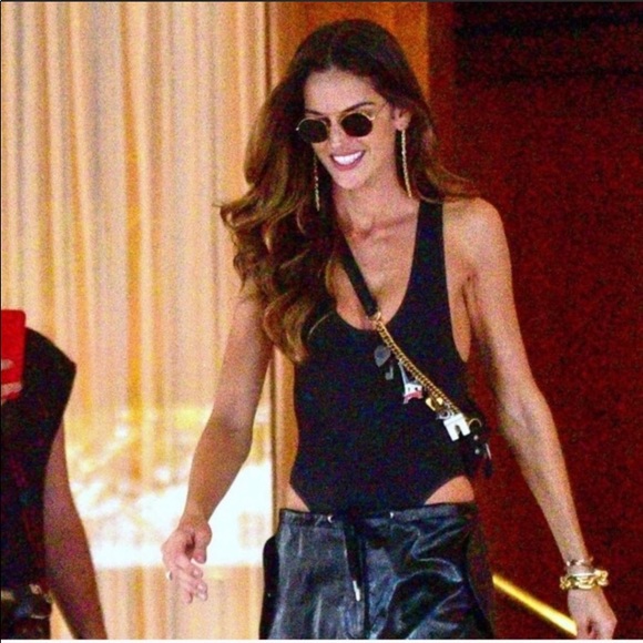 1 XS Left! Black Ribbed Bodysuit - Picture 6 of 8